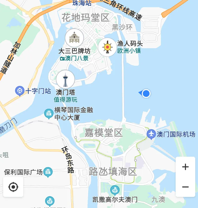 航线中间经过澳门